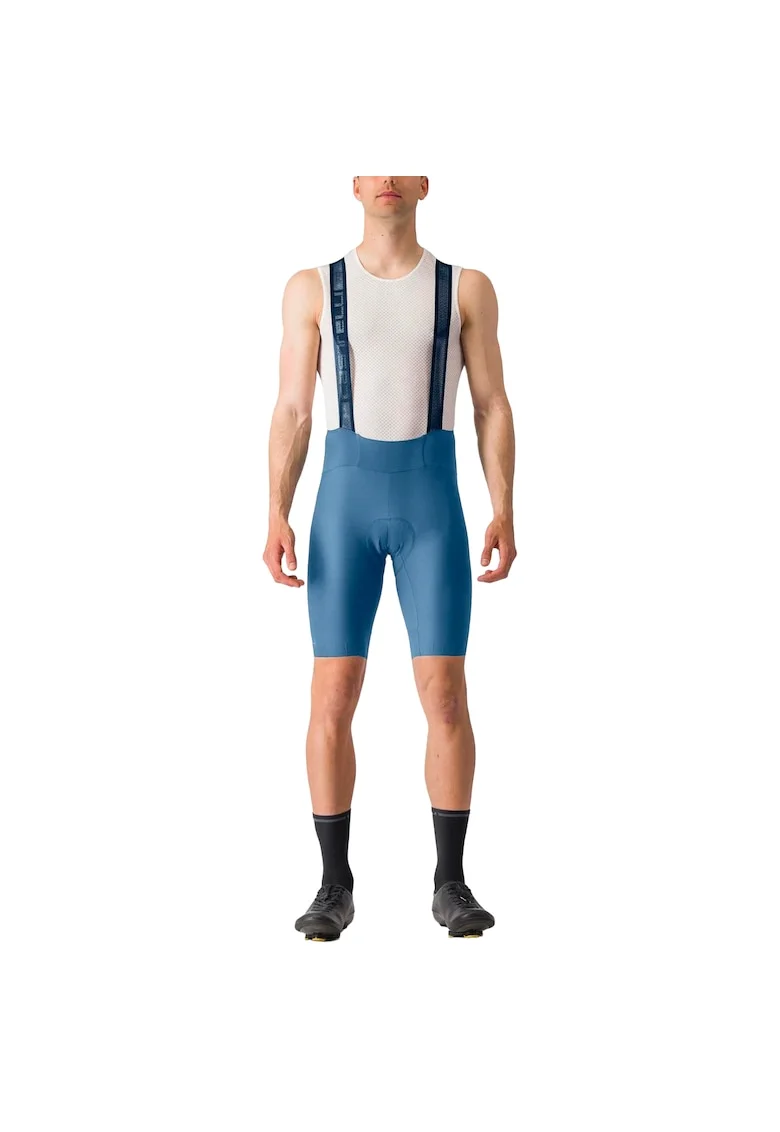 Pantaloni scurti ciclism cu bretele barbati  Espresso, Albastru