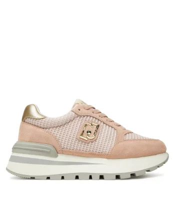 Pantofi sport dama  model S3664, piele naturala, nude/aurie,