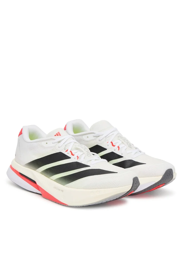 Pantofi sport dama,  adizero Boston 13, alb/negru/rosu, material textil