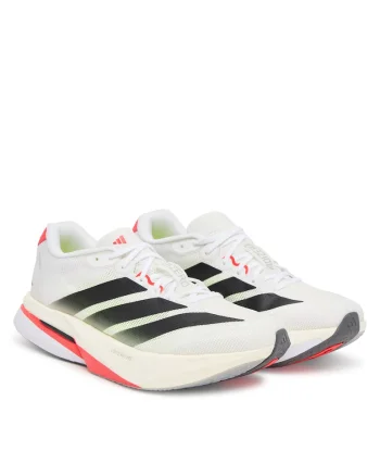 Pantofi sport dama,  adizero Boston 13, alb/negru/rosu, material textil