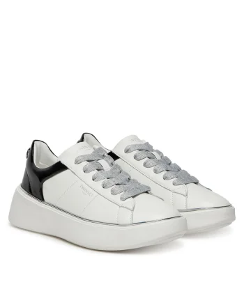 Pantofi sport dama,  Bic.Ottico/Nero, piele naturala,