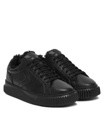 Pantofi  dama, negru, piele naturala, model Lipari Fur