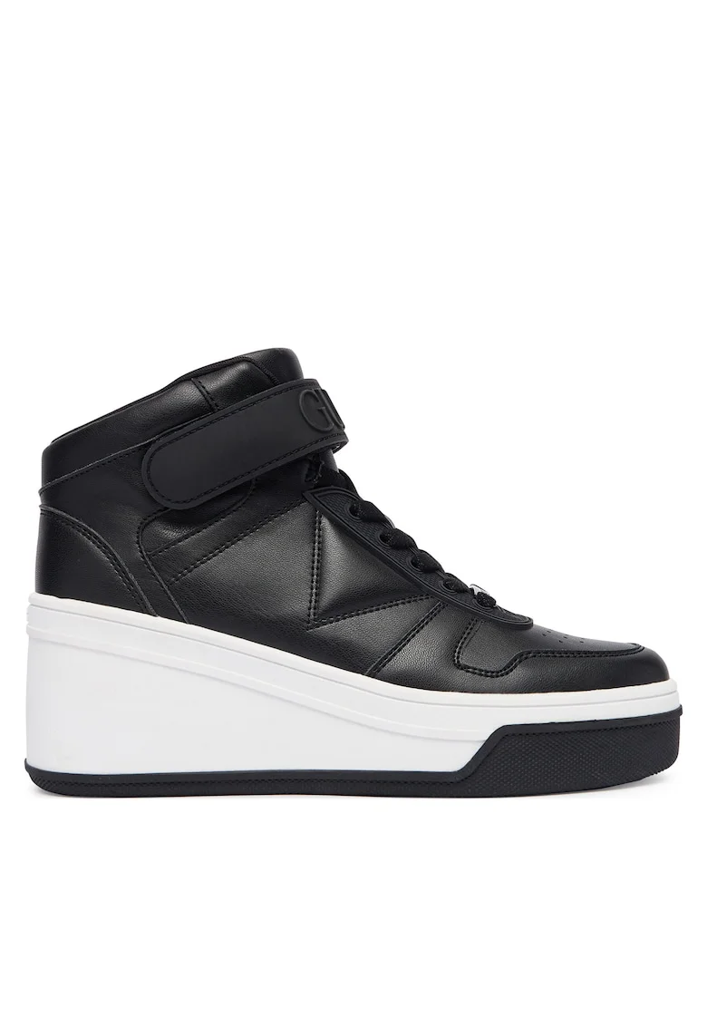 Pantofi sport dama,  sneakers ecologici, negru, piele ecologica,
