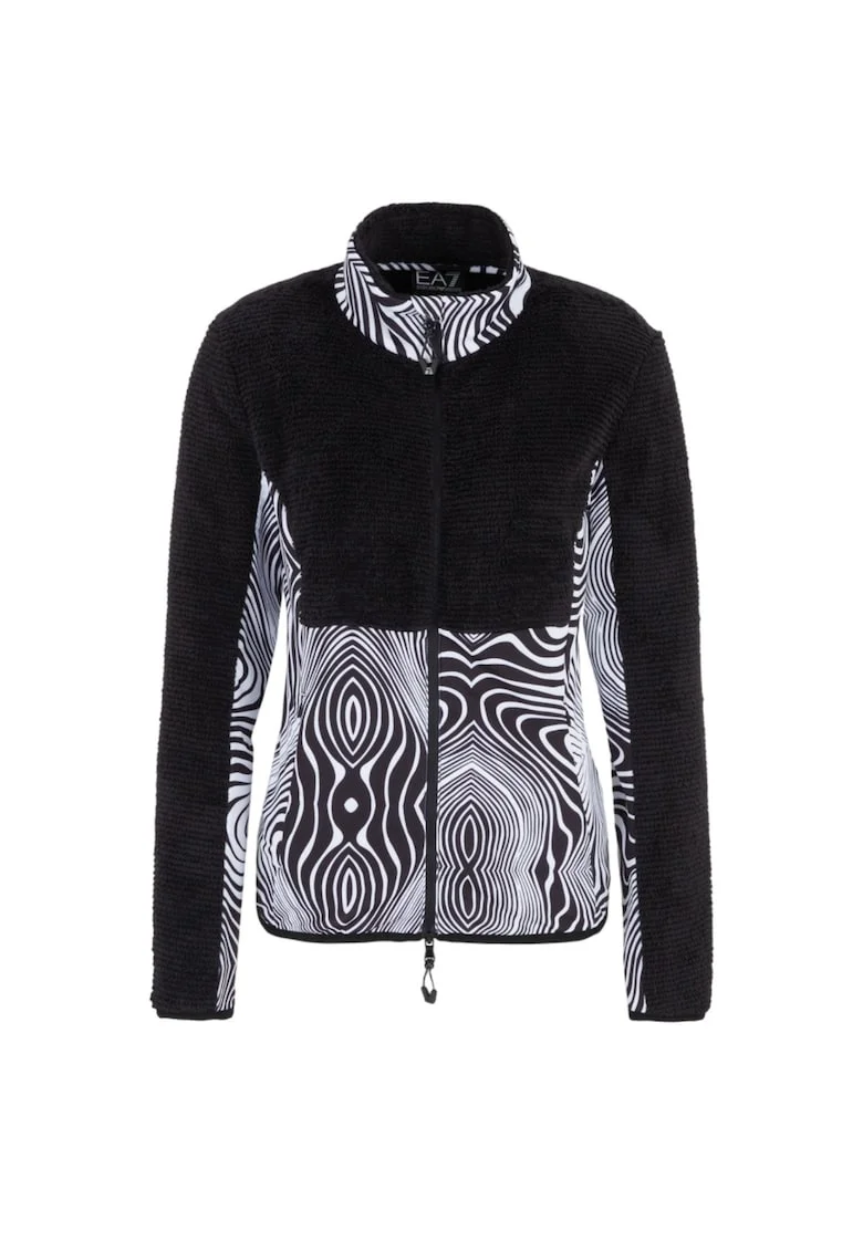 Fleece dama EA7  FZ, Alb/Negru