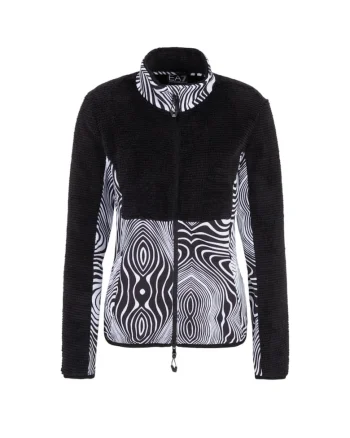 Fleece dama EA7  FZ, Alb/Negru