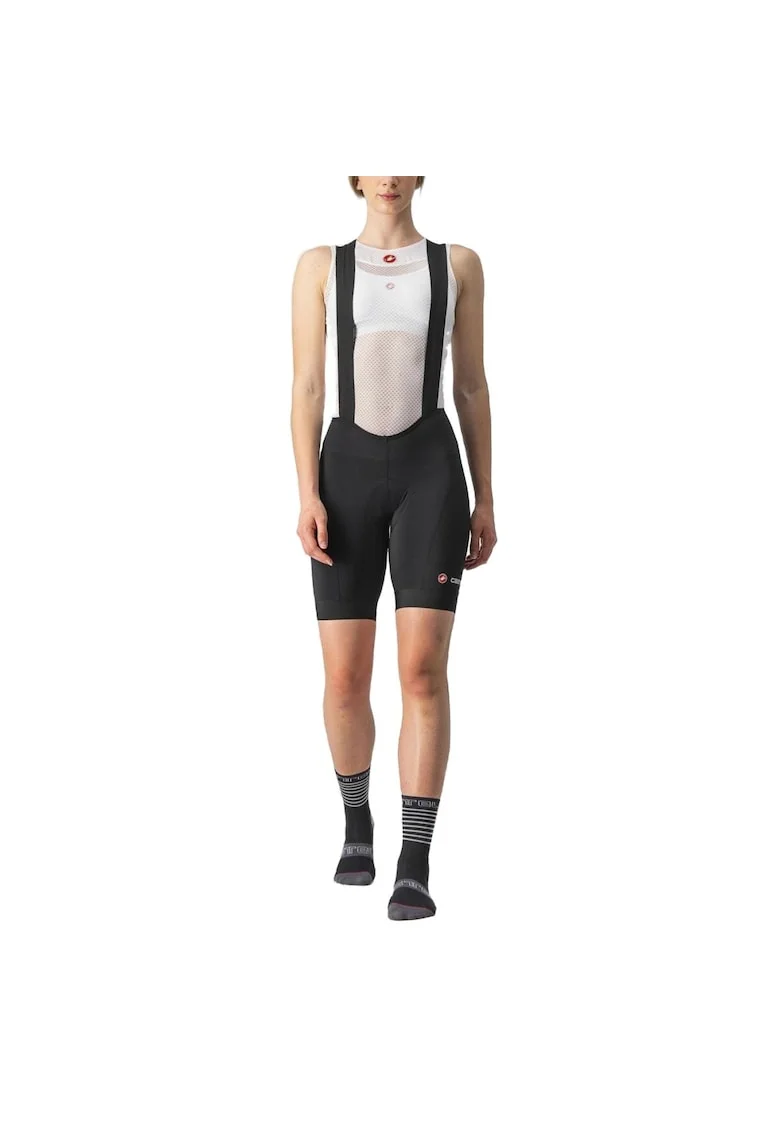 Pantaloni scurti ciclism cu bretele dama  Endurance, Negru