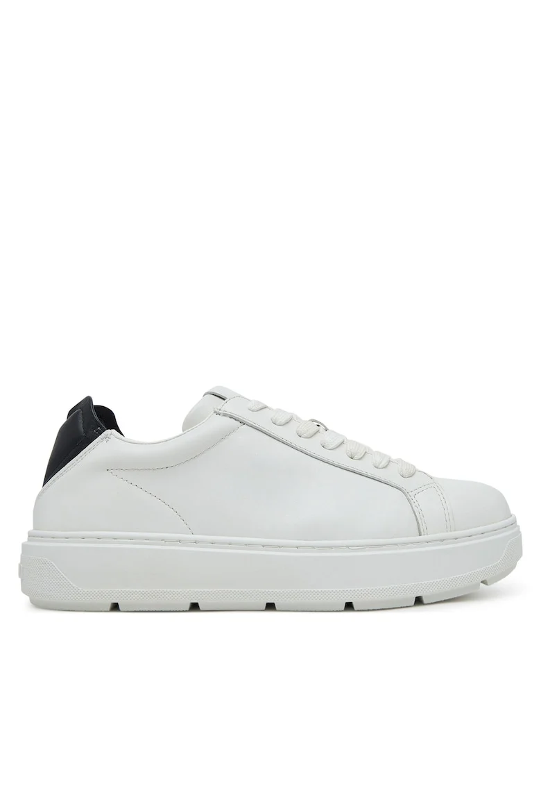 Pantofi sport dama,  sneakers, alb/negru, piele naturala,