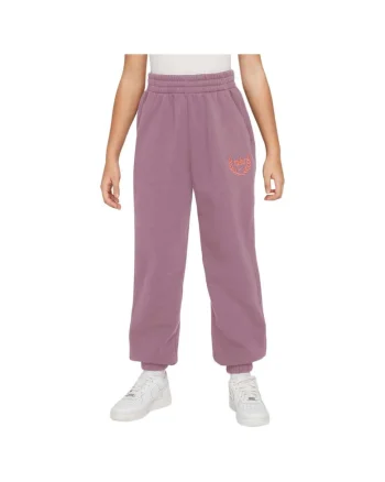 Pantaloni sport  model Club, picior larg, talie elastica, bumbac/poliester, roz