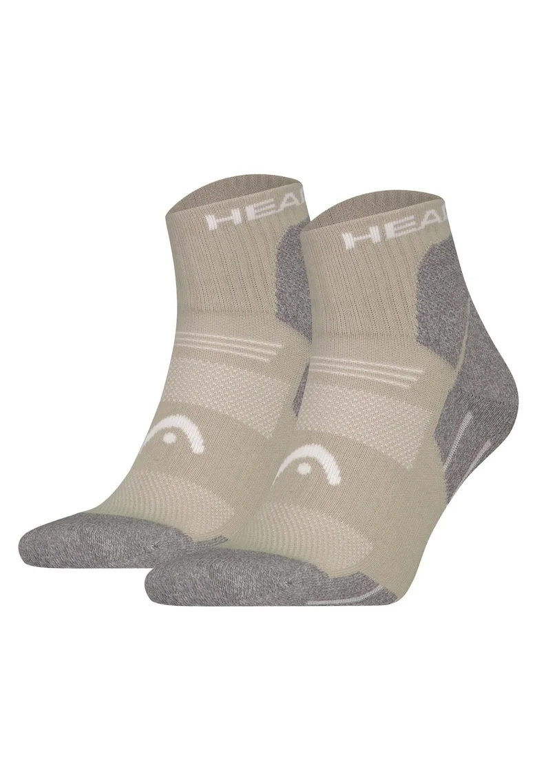 Set de 2 perechi de sosete scurte cu model unisex, pentru drumetii All Climates, Maro taupe