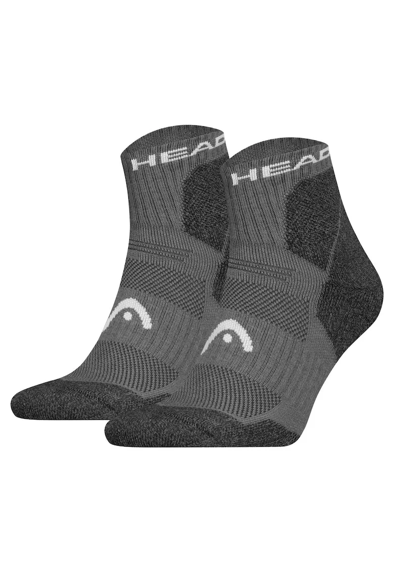 Set de 2 perechi de sosete scurte cu model unisex, pentru drumetii All Climates, Gri