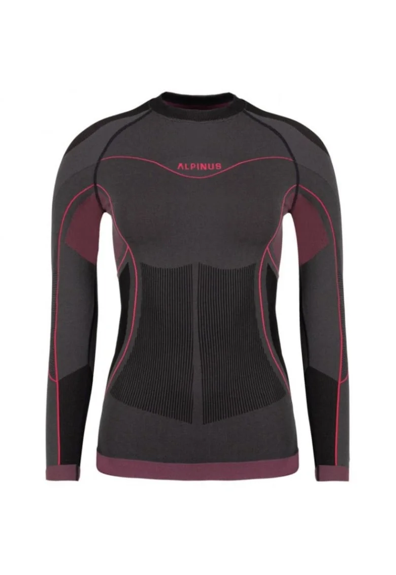 Bluza termoactiva dama,  Polester, Negru/Roz,