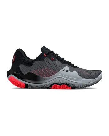 Pantofi unisex de plasa cu insertii sintetice, pentru baschet Spawn 4, Rosu/Negru/Gri inchis