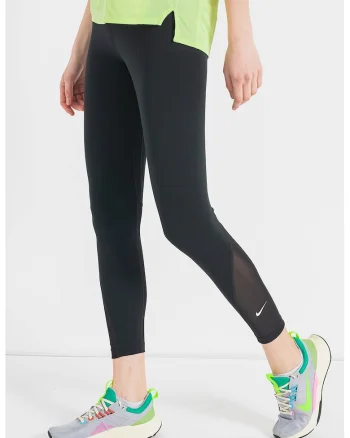 Colanti cu tehnologie Dri-Fit si talie inalta pentru fitness One, Negru