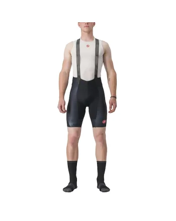 Pantaloni scurti ciclism cu bretele barbati  Free Aero Rc Kit, Alb/Negru