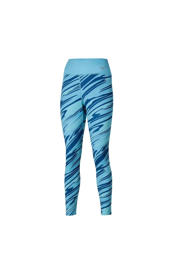 Colanti alergare dama  7/8 Printed, Albastru