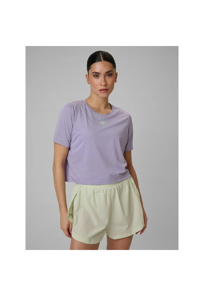 Tricou sport dama,  cropped, uscare rapida, Mov