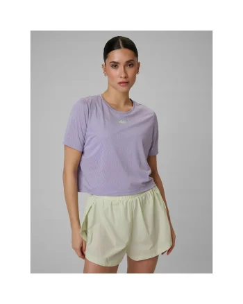 Tricou sport dama,  cropped, uscare rapida, Mov