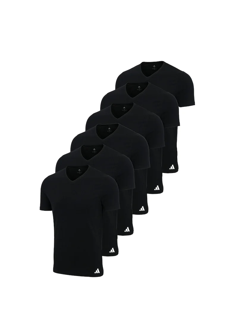Set de tricouri de casa cu decolteu in V - 6 piese, Negru