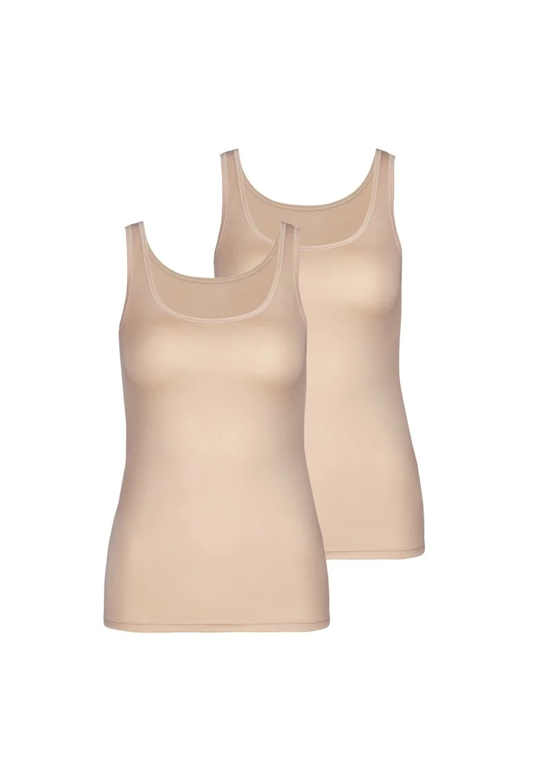 Set de top-uri de casa slim fit - 2 piese, Bej