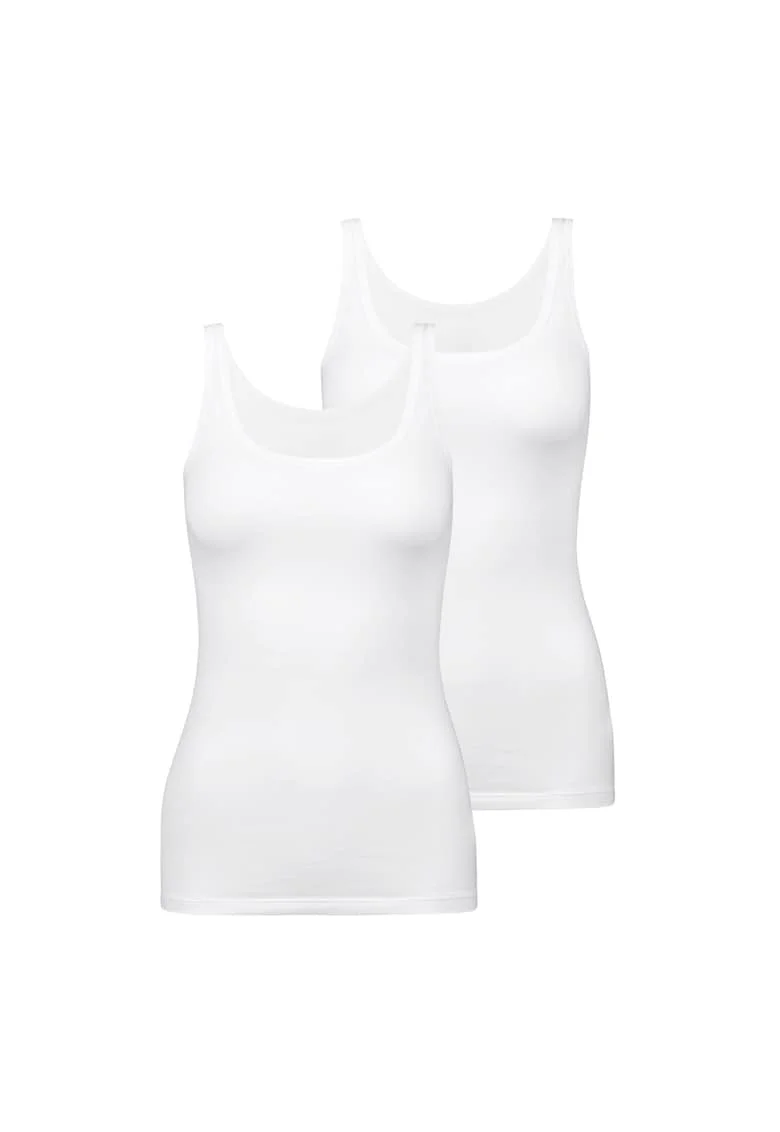 Set de top-uri de casa slim fit - 2 piese, Alb