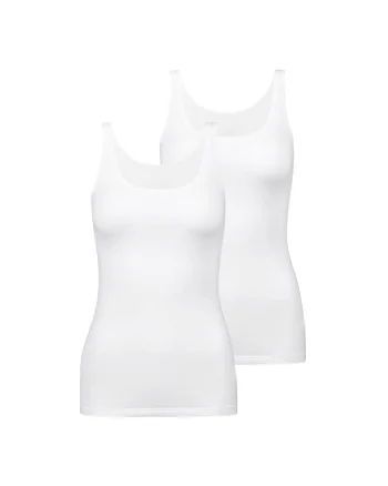 Set de top-uri de casa slim fit - 2 piese, Alb