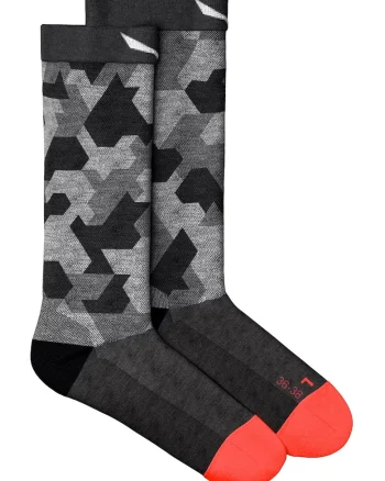 Sosete dama  Pedroc Camo Merino Crew, Negru/Gri