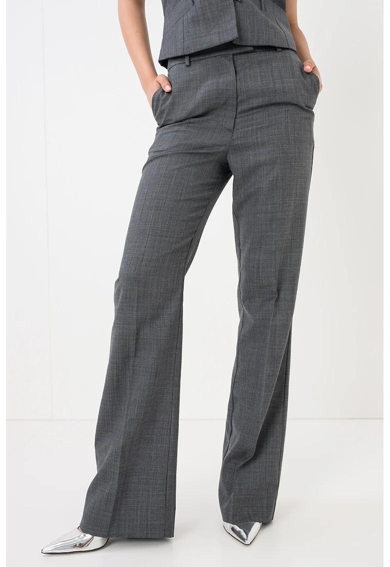 Pantaloni din amestec de lana, Gri inchis