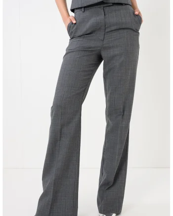Pantaloni din amestec de lana, Gri inchis
