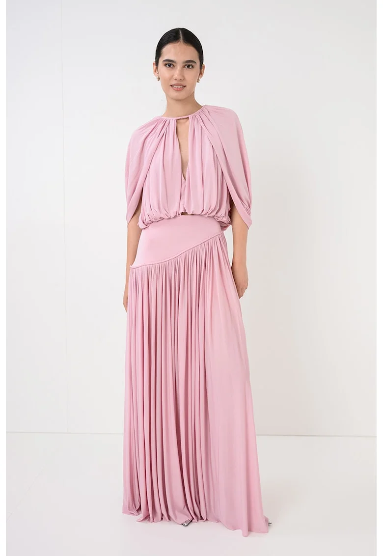 Bluza drapata cu maneci liliac Alchemy, Roz prafuit