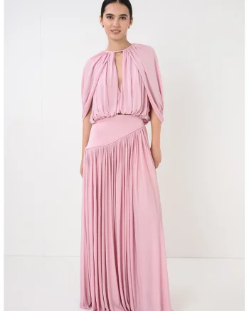 Bluza drapata cu maneci liliac Alchemy, Roz prafuit