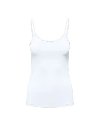 Top slim-fit cu model uni, Alb