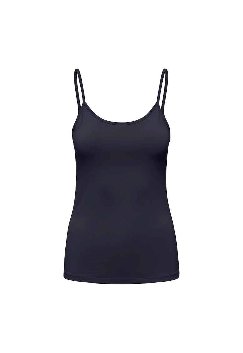 Top slim-fit cu model uni, Albastru