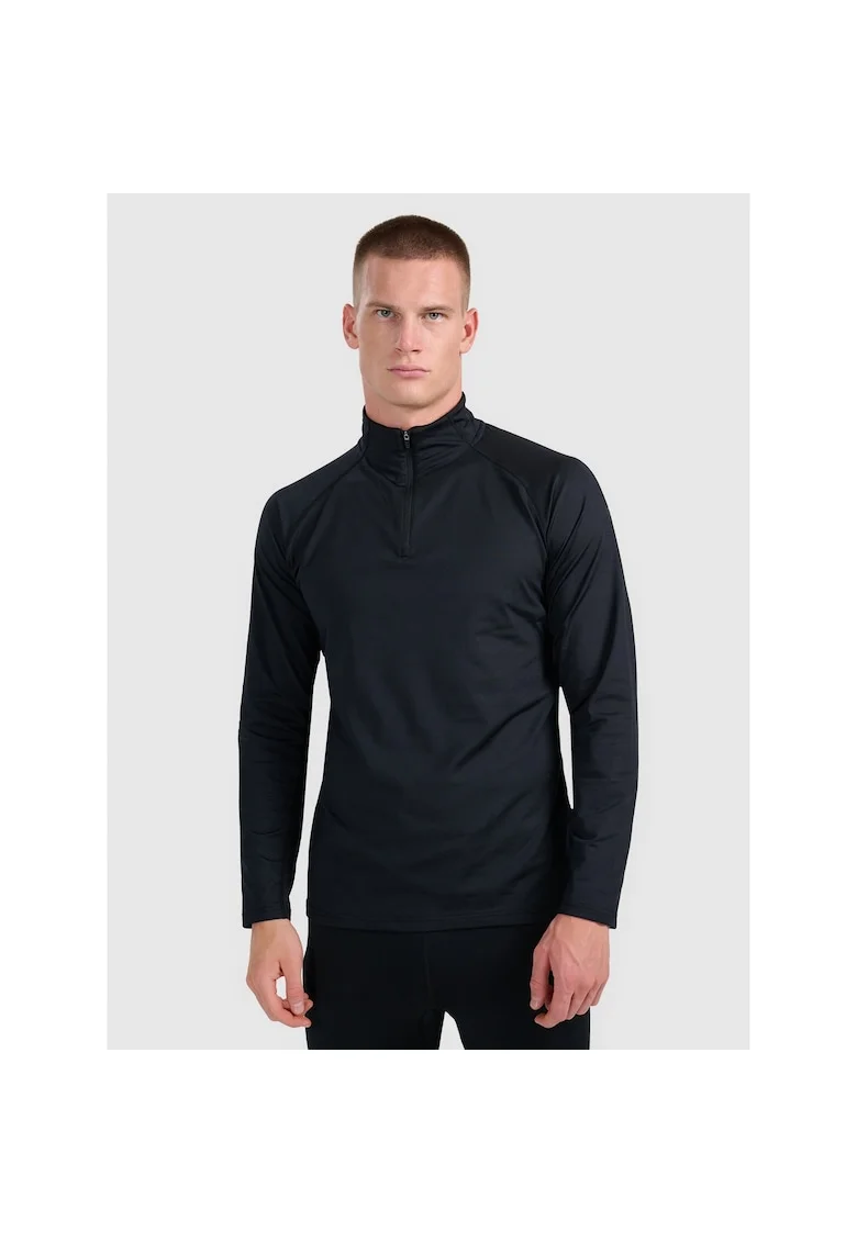 Bluza sport barbati  termica, neagra, poliester, Negru