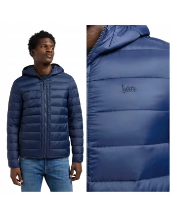 Geaca Barbati,  Puffer Jacket, M INTL, Albastru, Regular Fit, Poliamida, Design Clasic Casual, Ideal Pentru Uz Zilnic, Caldura si Confortabila