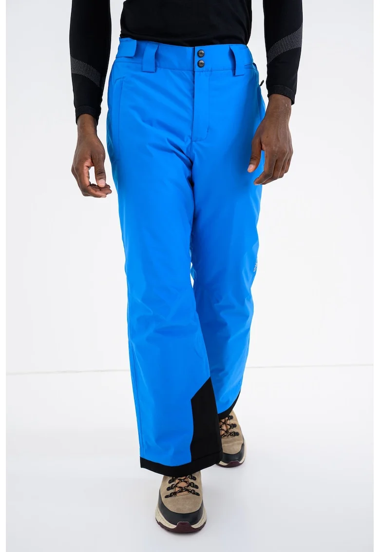 Pantaloni cu talie medie pentru schi, Negru/Albastru royal