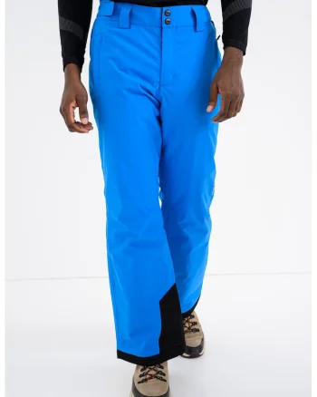 Pantaloni cu talie medie pentru schi, Negru/Albastru royal