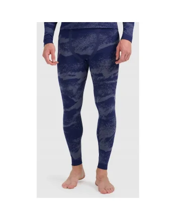 Pantaloni sport barbati  lenjerie termoactiva fara cusaturi, bleumarin, poliester 146081, Albastru