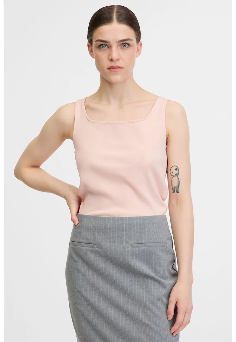 Top cu decolteu patrat su decupaj pe spate, Nude rose
