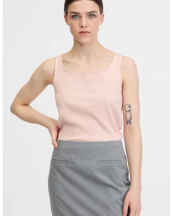 Top cu decolteu patrat su decupaj pe spate, Nude rose