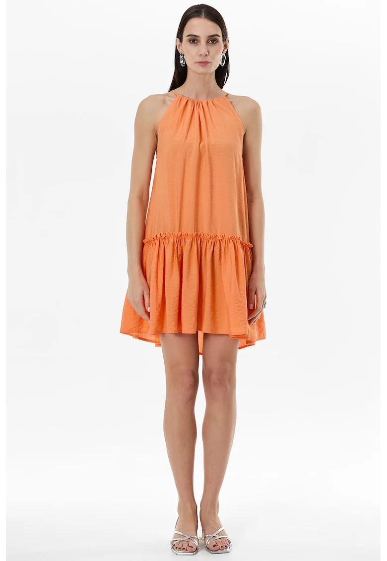 Rochie mini cu decolteu american, Portocaliu