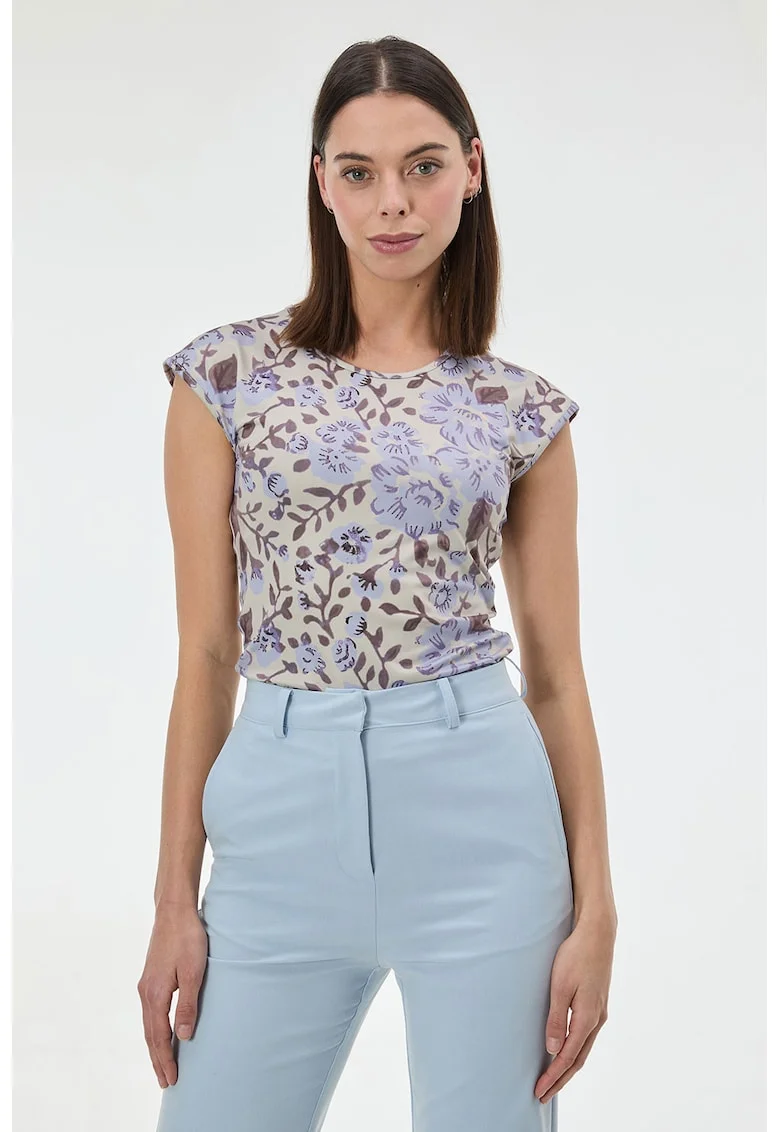 Tricou cu volane pe spate, Multicolor