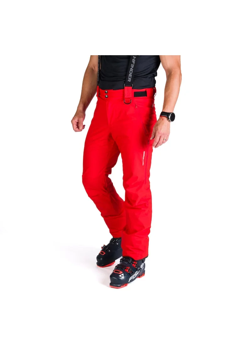 Men's ski pants with braces ISHAAN, Rosu