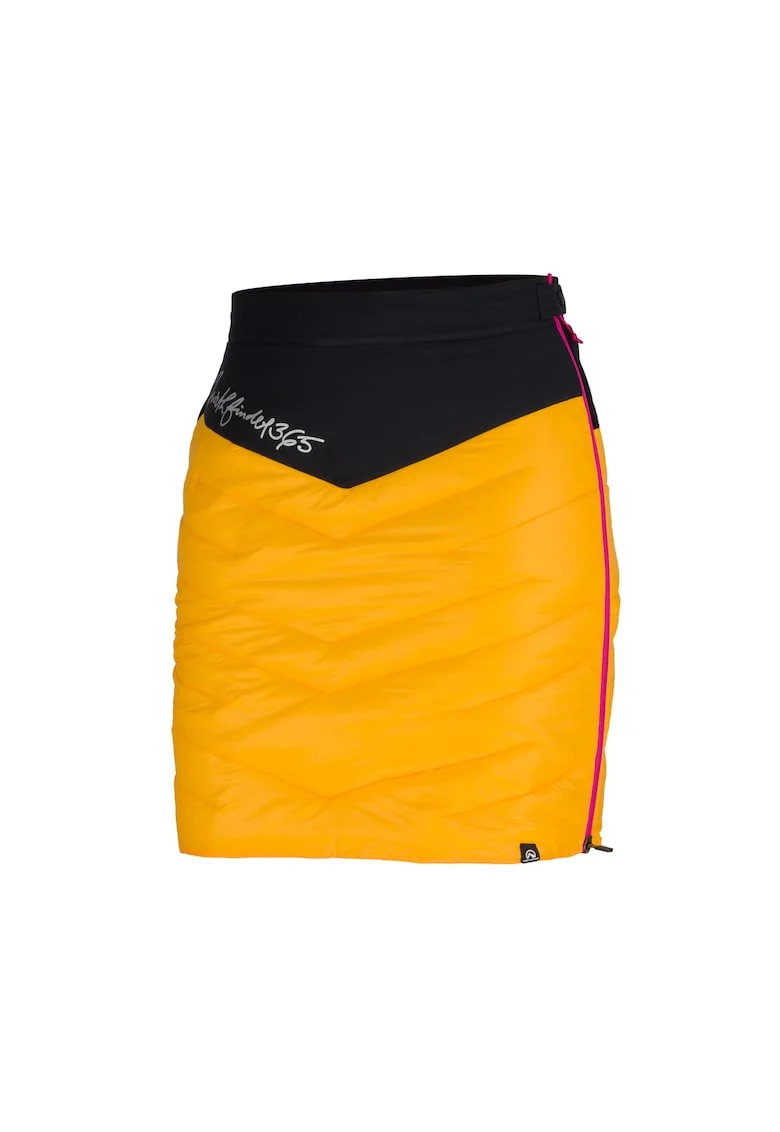 Women's insulating ski-touring skirt Primaloft® PODKOVA, Negru/Galben