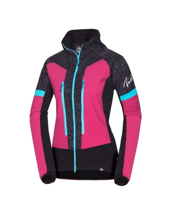 Women's hybrid ski-touring jacket Polartec® KRIZNA 1, Negru/Cherry