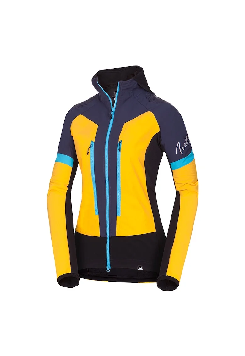 Women's hybrid ski-touring jacket Polartec® KRIZNA 1, Negru/Galben