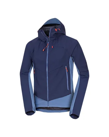 Men's trekking hybrid softshell active jacket CIRO, Albastru