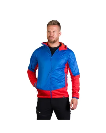 Men's hybrid jacket with active insulation CERVINO, Rosu/Albastru