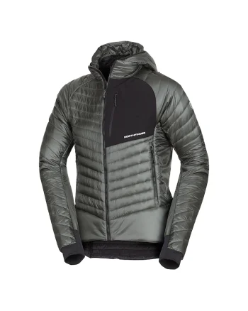 Men's outdoor lightweight insulated jacket BALINT, Negru/Verde inchis