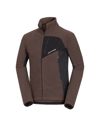 Men's fleece multisport active sweater JEDRZEJ, Maro inchis