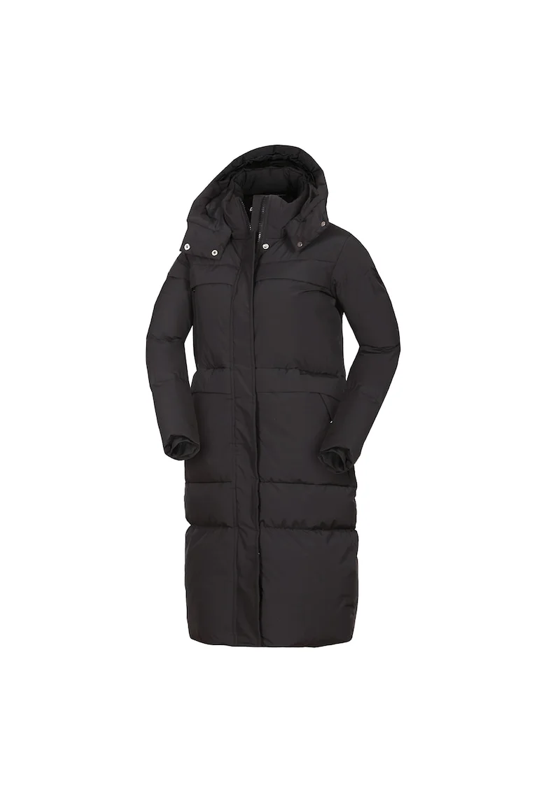 Women's insulated long sports jacket EVELYNN, Negru